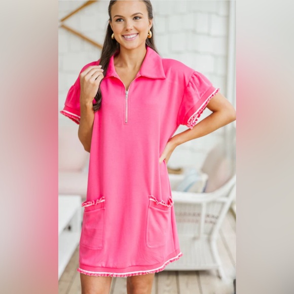 Bubble Gum Pink Dress | Mint Julep Boutique | Pretty | L | NWT - Picture 8 of 12